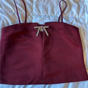 H&M Red Sleeveless Crop Camisole